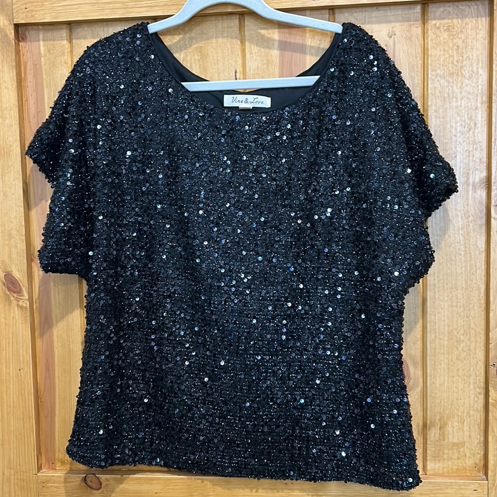 Black Sequin Top